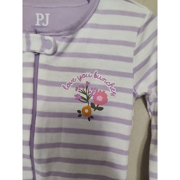 Lot Children's Place PJ 5T Footed Sleepers Pajamas Sunflowers Floral EUC - Picture 9 of 10